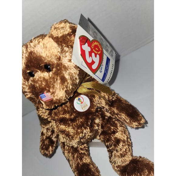 Ty Beanie Babies 2002 Fifa World Cup USA Soccer Champion Teddy Bear‎ Plush - Picture 2 of 6